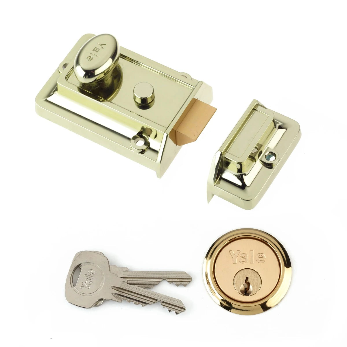 YALE LOCKS P77 TRADITIONAL NIGHTLATCH 60MM - BRASS FINISH. P-77-BLX-PB-60 \\\KD05591