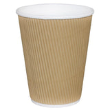 BROWN KRAFT RIPPLE WALL HOT DRINK CUP 12OZ / 25 PACK. 10441.12 \\\KD10031