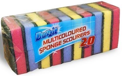 DUZZIT MULTI COLOURED SPONGE SCOURERS 20 PADS. 6000964-30 \\\KD10116