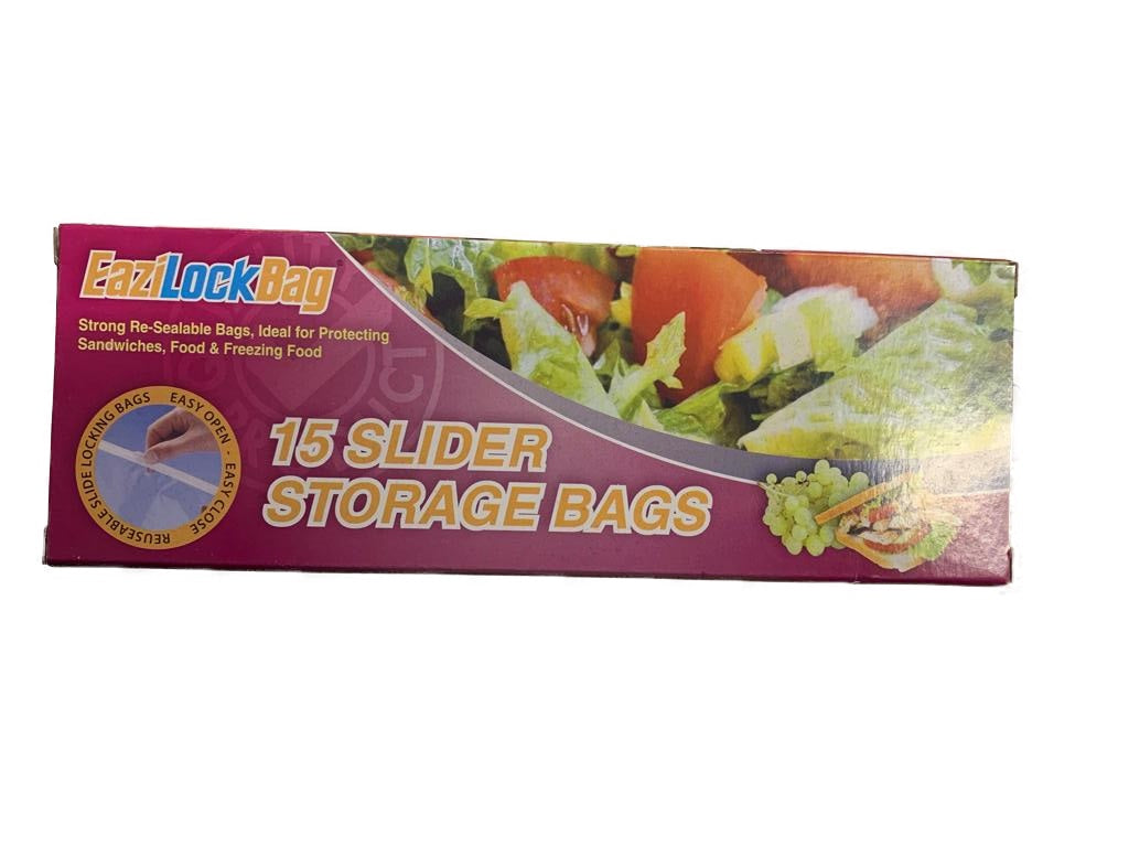 EAZILOCK SLIDER STORAGE BAGS 17.5CM X 19.5CM 15/PK. RY0505 \\\KD10132