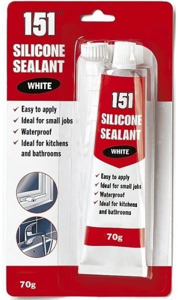 151 MULTI PURPOSE WHITE SILICONE SEALANT TUBE 70G. DY1001 \\\KD10159
