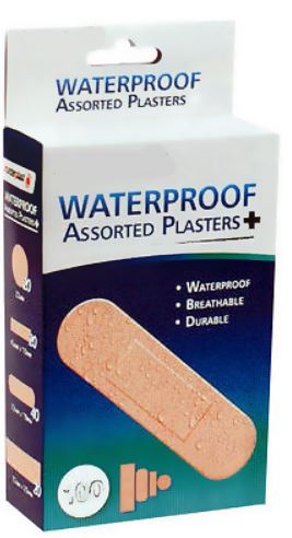 100PK WATER PROOF ASSORTED PLASTER. MP013 \\\KD10186