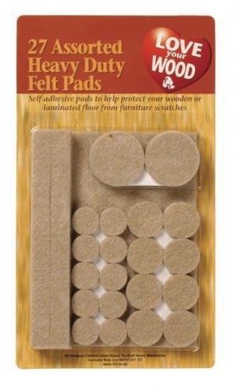 LOVE YOUR WOOD ASSORED HAVY DUTY FELT PADS 27/PK. KC4384 \\\KD10190
