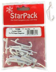 STAR PACK 8 CURTAIN GLIDER TO FIT DRAPE ELEGANCE. 72386 \\\KD10220