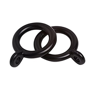 STAR PACK 4 CURTAIN RING FIXED EYE BLACK PLASTIC ID 35MM. 72422 \\\KD10224