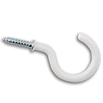 STAR PACK 9 CUP HOOK WHITE PLASTIC COATED 25MM. 72084 \\\KD10230