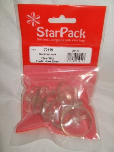 STAR PACK 4 SUCTION HOOK CLEAR PLASTIC 35MM. 72119 \\\KD10233