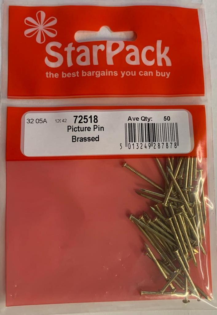 STAR PACK PICTURE PIN BRASSED 50/PK. 72518 \\\KD10243