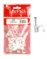 STAR PACK 23 CABLE CLIP ROUND WHITE 10MM. 72094 \\\KD10289