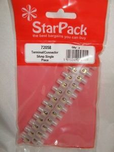 STAR PACK TERMINAL CONNECTOR 5 AMP SINGLE PIECE STRIP OF 12. 72058 \\\KD10302