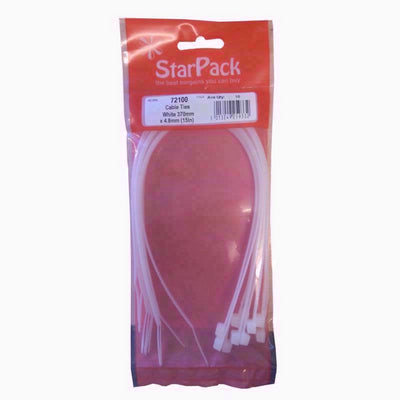 STAR PACK 10 CABLE TIE WHITE 370MM X 4.8MM. 72100 \\\KD10323