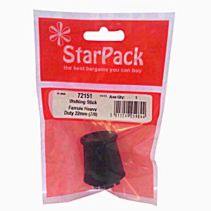 STAR PACK STICK CANE FERRULE HEAVY DUTY BLACK 22MM. 72151 \\\KD10358