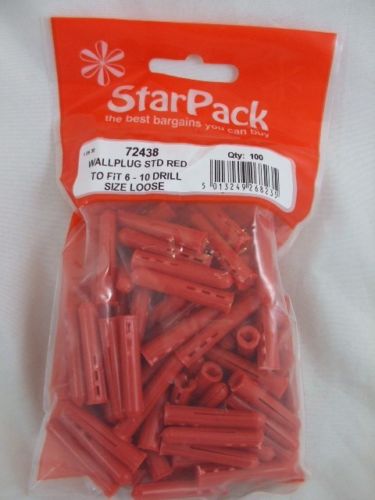 STAR PACK 55 STANDARD WALL PLUG RED LOOSE TO FIT DRILL SIZE 6-10. 72438 \\\KD10393