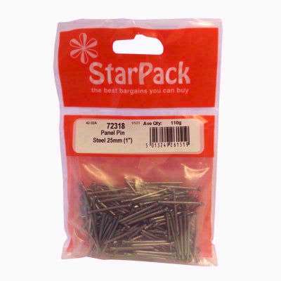 STAR PACK 90G PANEL PIN STEEL 25MM. 72318 \\\KD10394