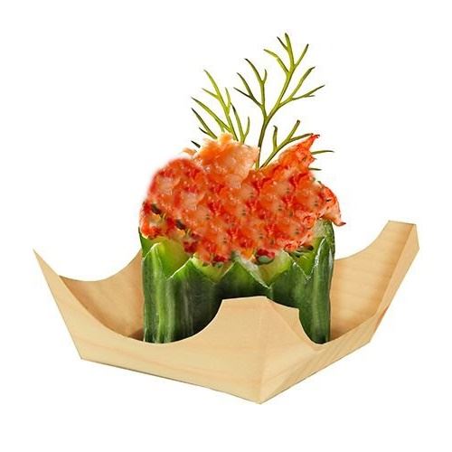 50 SQUARE WOOD BOWLS 3.5CM X 10CM X 10CM. 85686 \\\KD10434