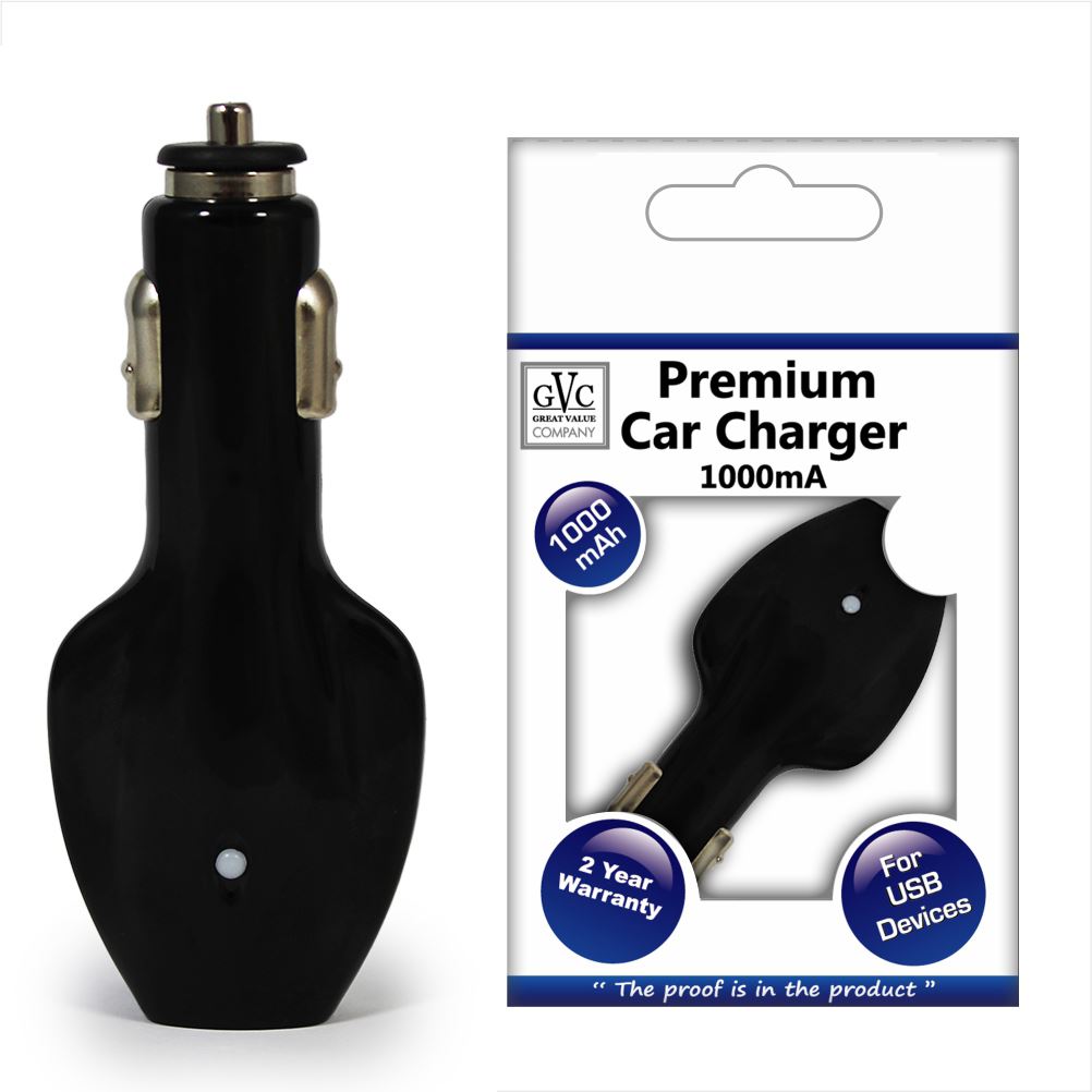 GVC CAR CHARGER USB 1A BLACK. GVCCUSB1AGO \\\KD10472