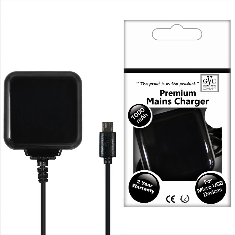 GVC MICRO USB MAINS CHARHER BLACK. GVCMNK8600 \\\KD10473