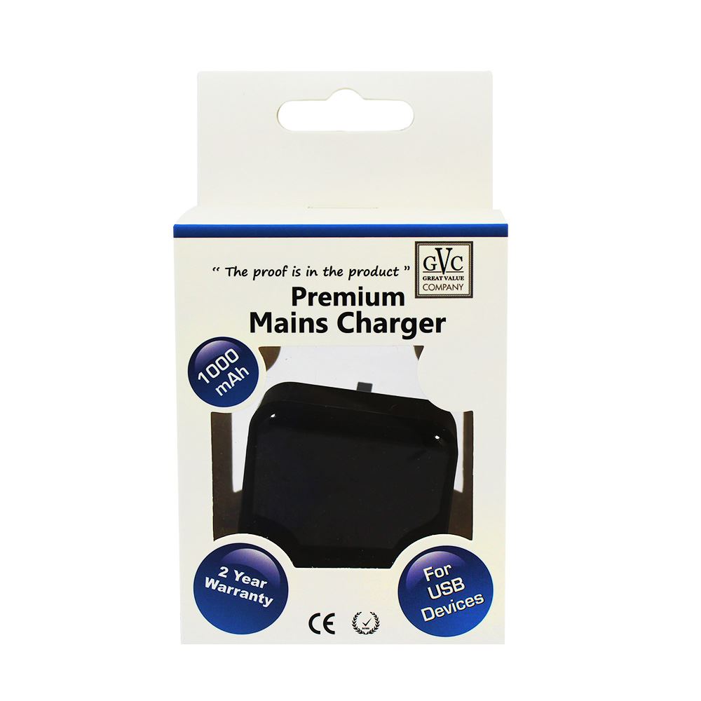 GVC MAINS CHARGER USB 1A GLD BLACK. GVCMUSB1AGO \\\KD10474