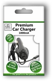 GVC CAR CHARGER FOR IPHONE 5 BLACK. GVCCIPH5BK \\\KD10476