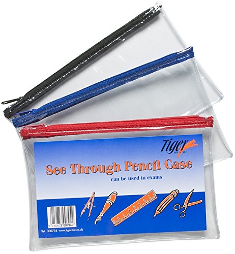 TIGER SMALL CLEAR FLAT PENCIL CASE. 300794 \\\KD10506