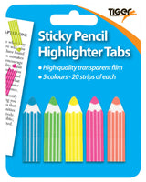 TIGER 100 NEON STICKY PENCIL HIGHTLIGHTER TABS. T301469 \\\KD10522