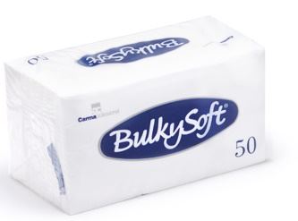 BULKY SOFT 2PLY 8 FOLD NAPKINS 33CM X 33CM 50/PK - WHITE. 32780 \\\KD10574