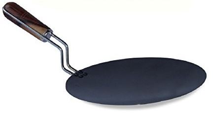 IRON TAWA PAN 10" WITH WOODEN HANDLE. TS33754 \\\KD10586