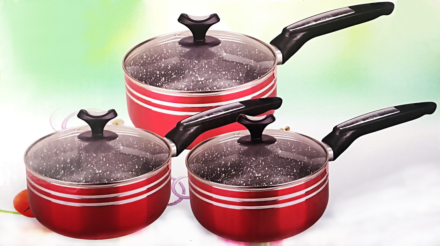 6 PCS NON STICK SAUCEPAN 16 X 20CM. TS36951 TS32452 \\\KD10599