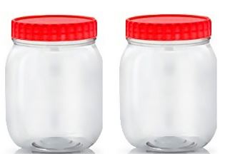2 CLEAR PLASTIC PET JAR 750ML. 786839 \\\KD10603