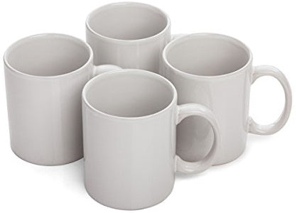 SABICHI 4 WHITE STONEWARE MUG SET. 168115 \\\KD10637