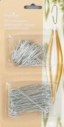 150 METAL HOOKS (75 GIANT - 75  REGULAR) SILVER. AC081849S \\\KD10654