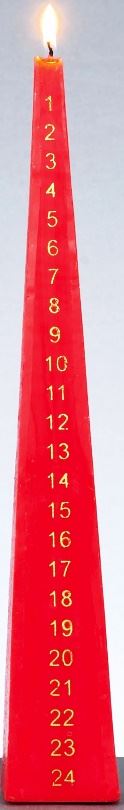 33CM PYRAMID ADVENT CANDLE RED. AC102776R \\\KD10655