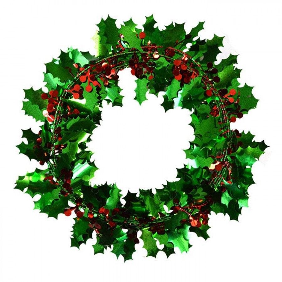 2.7M RED & GREEN HOLLY LEAF BERRY WIRE GARLAND. AC156192 \\\KD10658