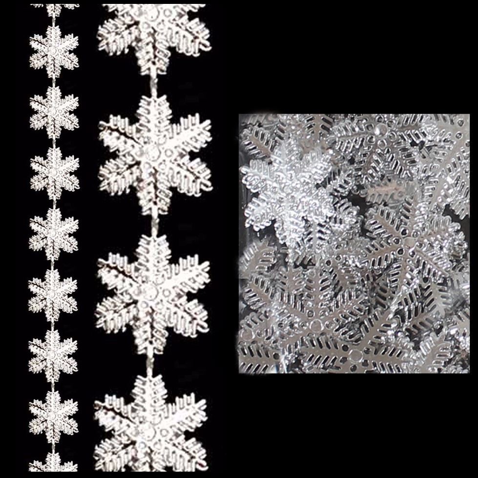 25MM X 2.7M SNOWFLAKE GARLAND SILVER. TD165178SILVER \\\KD10675