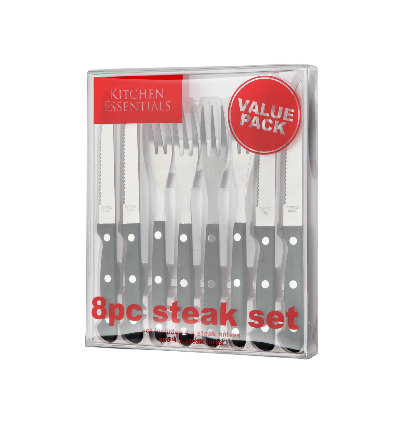KITCHEN ESSENTIAL VALUE 8 PCS VALUE STEAK SET. MSFK \\\KD10741