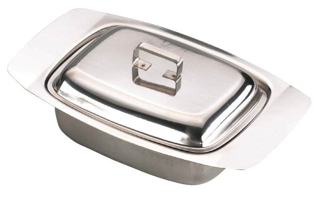 STAINLESS STEEL BUTTER DISH 18/8 WITH LID. 11828 \\\KD10744