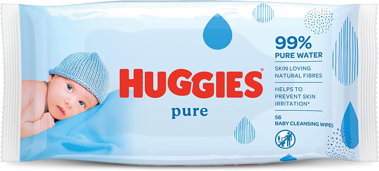 HUGGIES PURE WATER BABY CLEANSING WIPES 56/PK. HP56 \\\KD10768