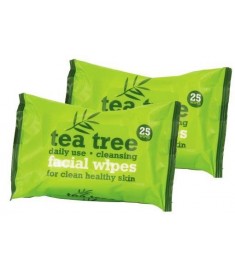 TWIN PACK TEA TREE TWIN PACK FACE WIPES 25 PCS. XP40158 \\\KD10772