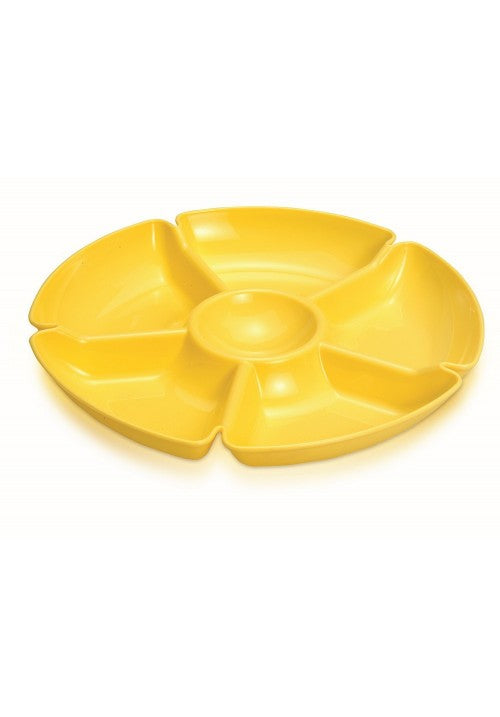 6 COMPARTMENT SNACK DISH SERVING TRAY DIP BOWL BBQ PARTY. M280 \\\KD10795