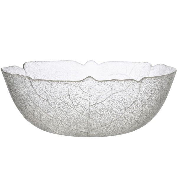 ASPEN LEAF DESIGN TEMPERED BOWL 27CM. GL6652 \\\KD10917