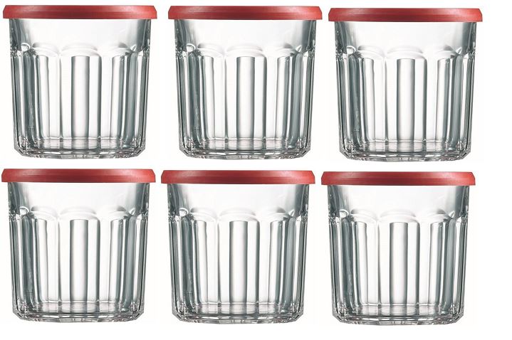 PACK OF 6 RED TOP JAM JAR 500ML. GL1989 \\\KD10932