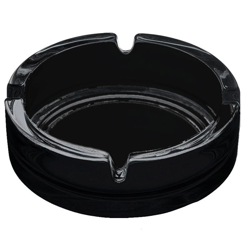LUMINARC BLACK STACKABLE ASHTRAY 10.5CM. A12643 \\\KD10940
