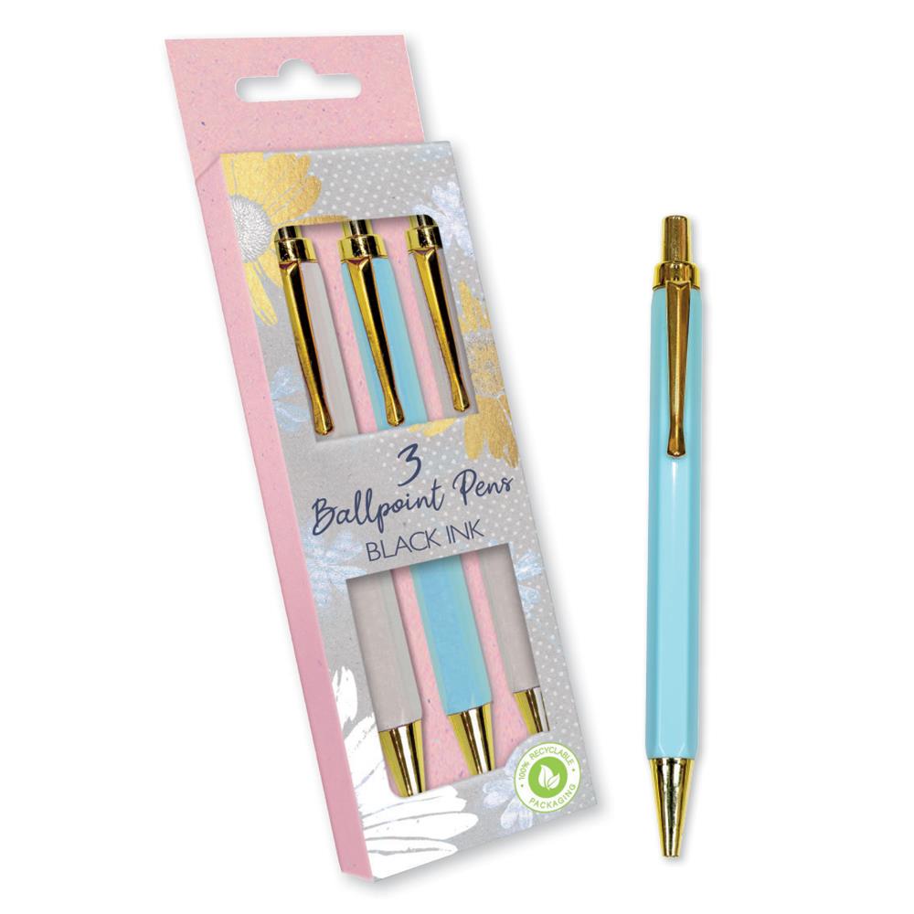 EDGE ELEGANT SPRING RETRACT BALL PENS 3/PK. FLPI \\\KD11003