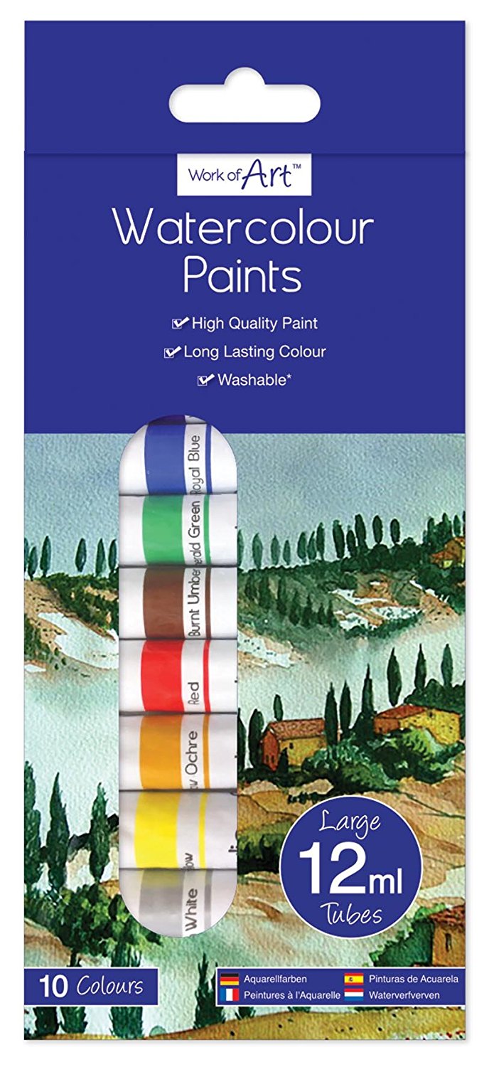 10 WATER COLOUR PAINTS TUBES 12ML. 6744 \\\KD11009