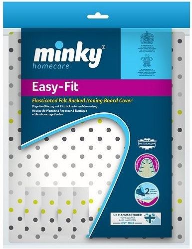 MINKY EASYFIT IRON BOARD COVER 122CM X 43CM ASS DESIGN & COLOUR. PP23002000 \\\KD11084