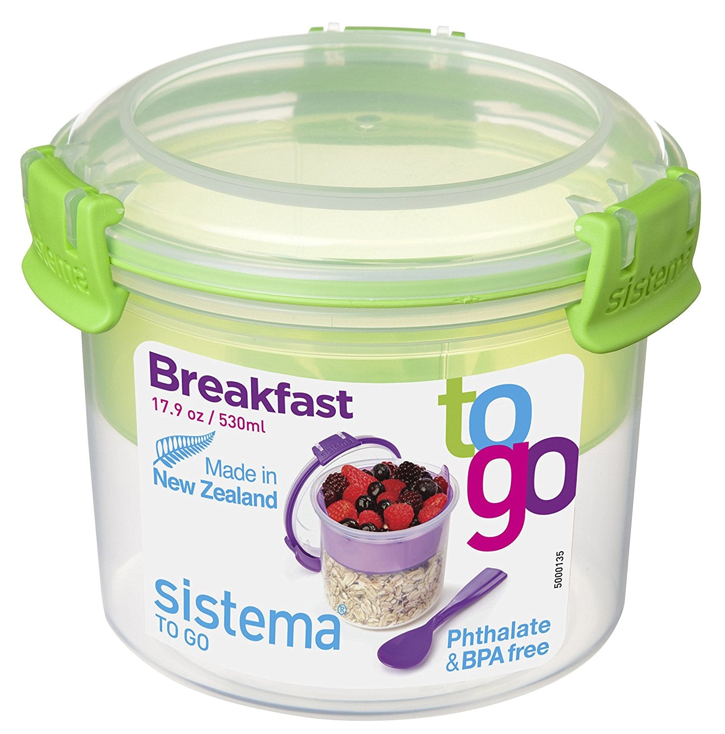 SISTEMA BREAKFAST TO GO 530ML ASSORTED COLOUR. 21355-53C \\\KD11114