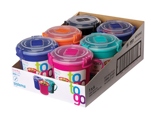 SISTEMA KLIP IT SOUP MUG 656ML ASSORTED COLOUR. S21107 \\\KD11119
