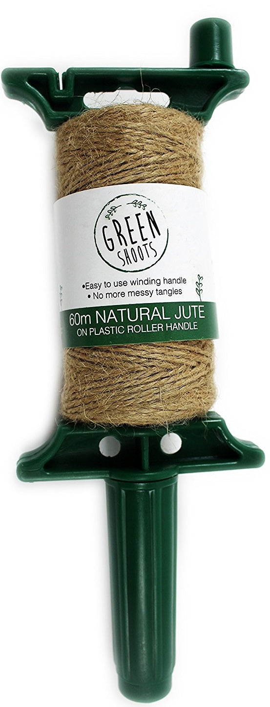 60M OF NATURAL JUTE ON PLASTIC ROLLER HANDLE. 195669 \\\KD11176