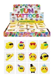 48 PACK X 12 MINI TATTOOS SMILE FACE DESIGN. N51043 \\\KD11321