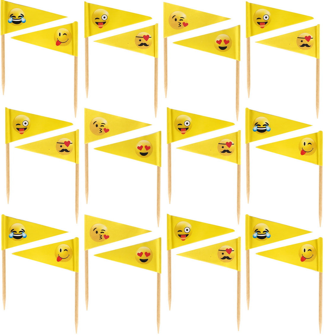 24 PCS SMILE FACE FOOD FLAG. X51382 \\\KD11329